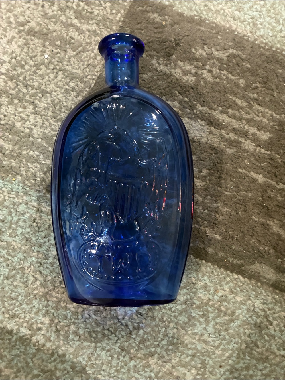 Vintage-Style Cobalt Blue Decorative Glass Bottle
